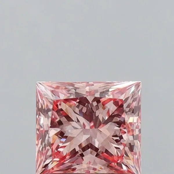 1.19ct PRINCESS Fancy Intense Pink SI1 Coloured Lab diamond