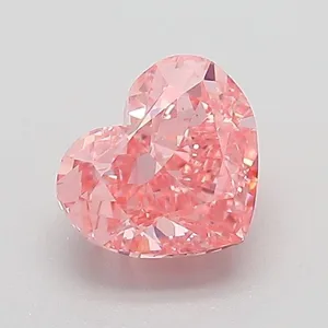 1.07ct HEART Fancy Vivid Pink VVS2 Coloured Lab diamond