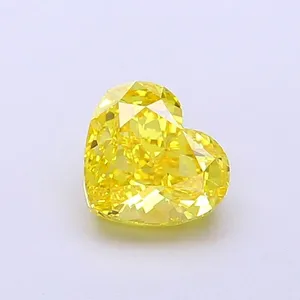 1.14ct HEART Fancy Vivid Yellow VS2 Coloured Lab diamond