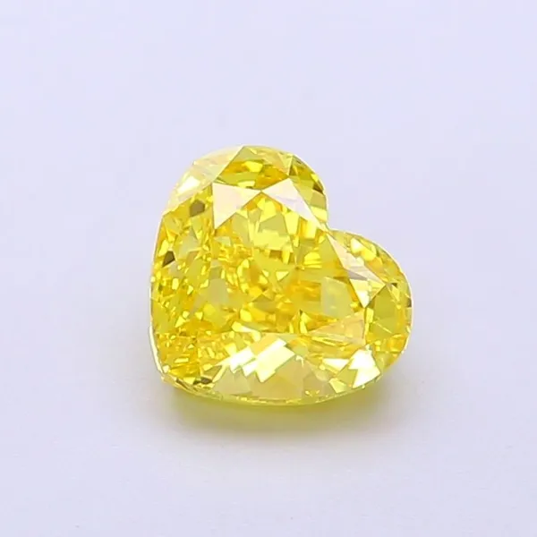 1.14ct HEART Fancy Vivid Yellow VS2 Coloured Lab diamond