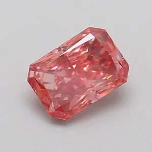 0.84ct RADIANT Fancy Vivid Brownish Pink VS2 Coloured Lab diamond