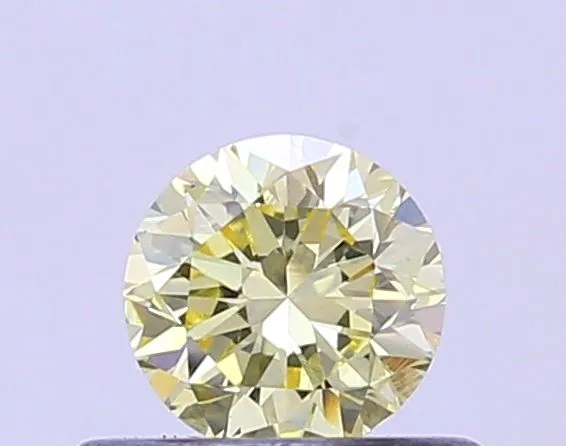 0.38ct ROUND Fancy Light Yellow VVS2 Coloured Lab diamond