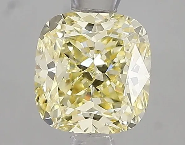 1ct CUSHION Fancy Yellow VS1 Coloured Lab diamond
