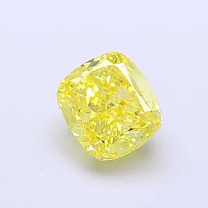 1.05ct CUSHION Fancy Intense Yellow VVS2 Coloured Lab diamond