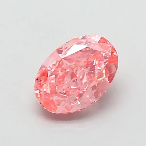 0.89ct OVAL Fancy Vivid Pink VS1 Coloured Lab diamond