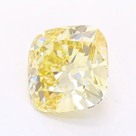 1.02ct CUSHION Fancy Light Yellow VVS2 Coloured Lab diamond