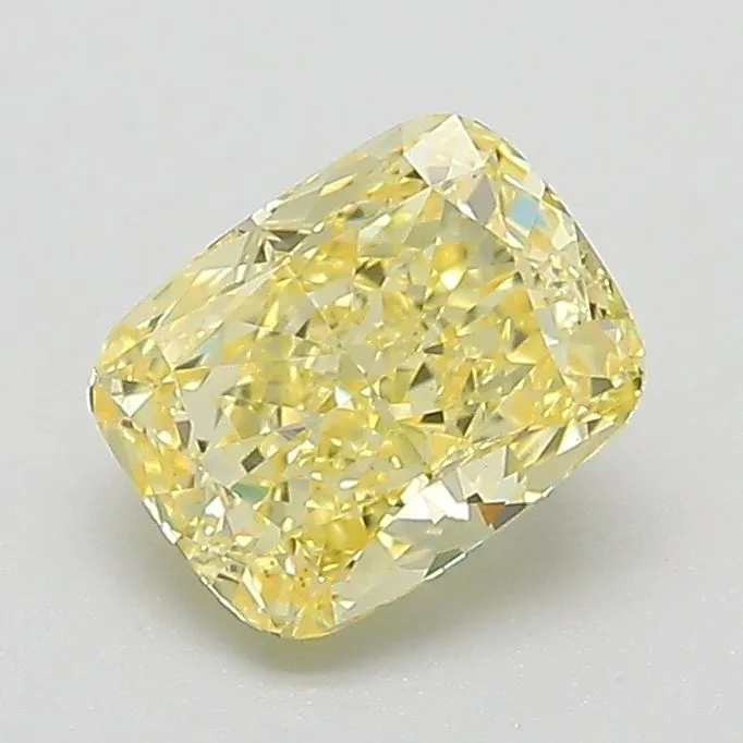 1.13ct CUSHION Fancy Intense Yellow VVS2 Coloured Lab diamond