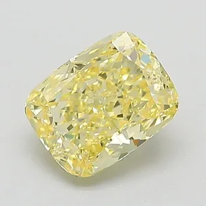 1.13ct CUSHION Fancy Intense Yellow VVS2 Coloured Lab diamond