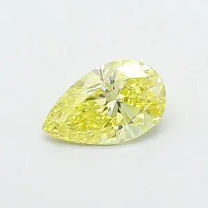 0.49ct PEAR Fancy Intense Yellow VS1 Coloured Lab diamond