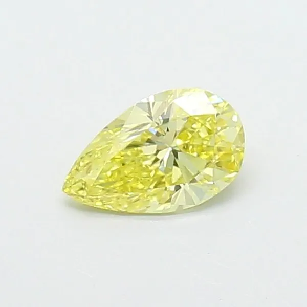 0.49ct PEAR Fancy Intense Yellow VS1 Coloured Lab diamond