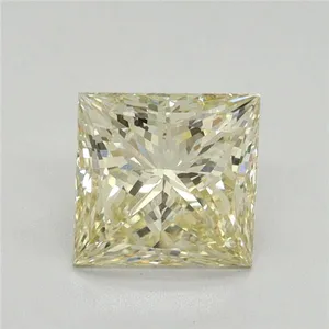 1.58ct PRINCESS Fancy Light Yellow VS1 Coloured Lab diamond