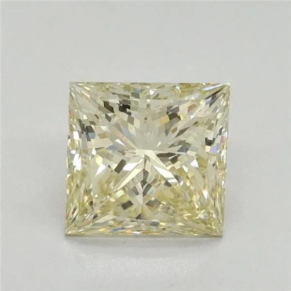 1.58ct PRINCESS Fancy Light Yellow VS1 Coloured Lab diamond