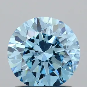 1.14ct ROUND Fancy Vivid Blue SI2 Coloured Lab diamond