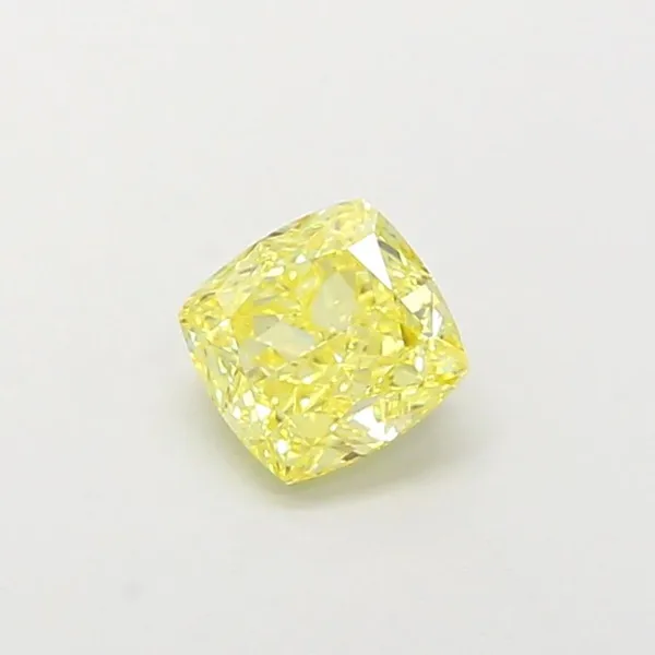 1.02ct CUSHION Fancy Intense Yellow VS1 Coloured Lab diamond