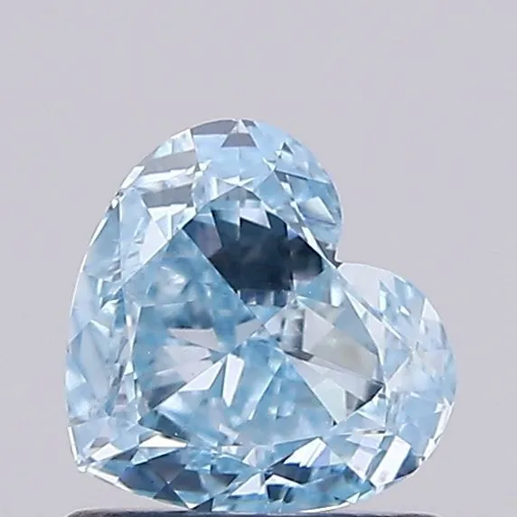 0.89ct HEART Fancy Intense Blue VVS2 Coloured Lab diamond