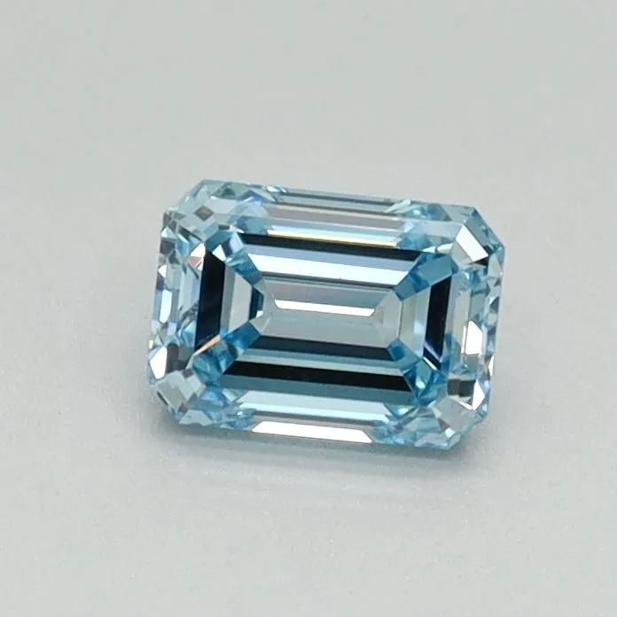0.49ct EMERALD Fancy Intense Blue VS1 Coloured Lab diamond