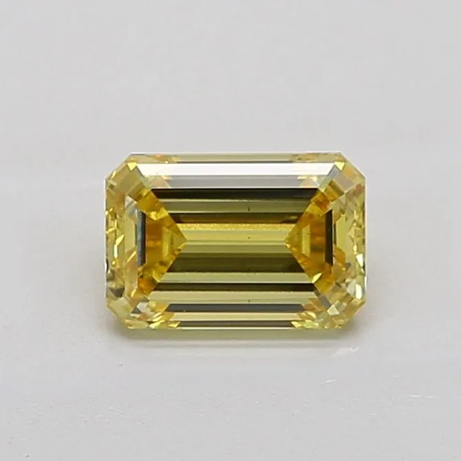 1.52ct EMERALD Fancy Intense Yellow VS2 Coloured Lab diamond