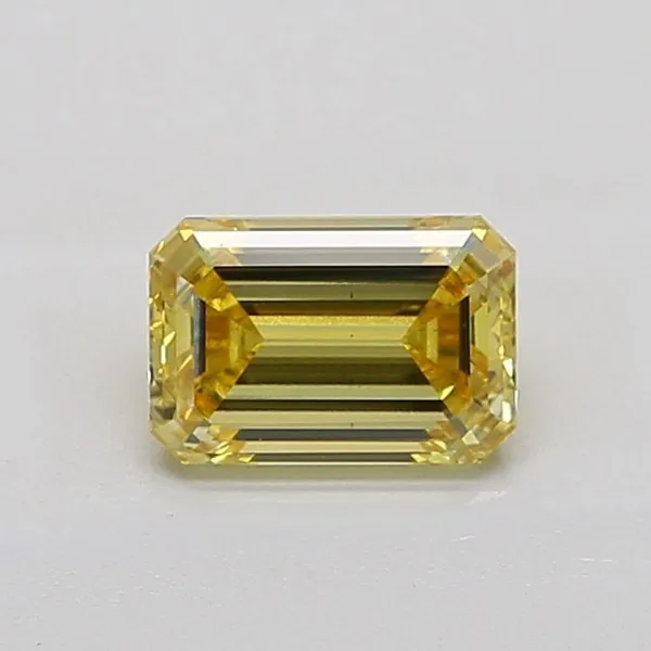 1.52ct EMERALD Fancy Intense Yellow VS2 Coloured Lab diamond