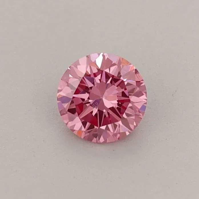 0.32ct ROUND Fancy Vivid Pink VS1 Coloured Lab diamond