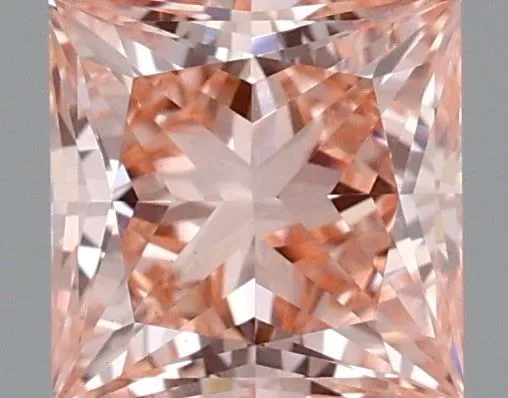 0.6ct PRINCESS Fancy Vivid Pink VS1 Coloured Lab diamond