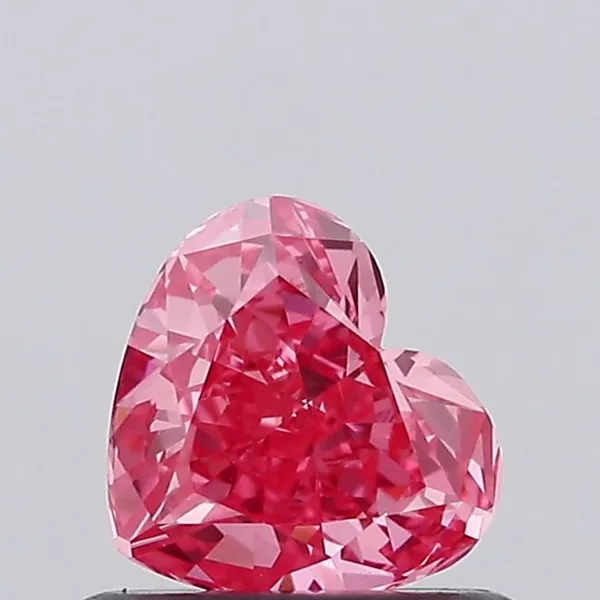 0.57ct HEART Fancy Vivid Pink VVS2 Coloured Lab diamond