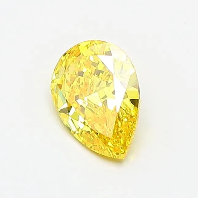 0.62ct PEAR Fancy Vivid Yellow VVS2 Coloured Lab diamond