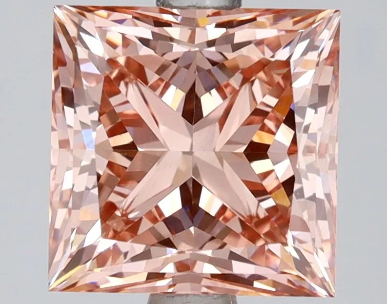 3.06ct PRINCESS Fancy Intense Brownish Pink VS1 Coloured Lab diamond