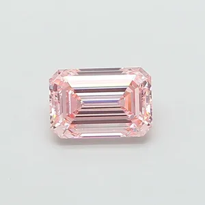 1.58ct EMERALD Fancy Intense Pink VS1 Coloured Lab diamond