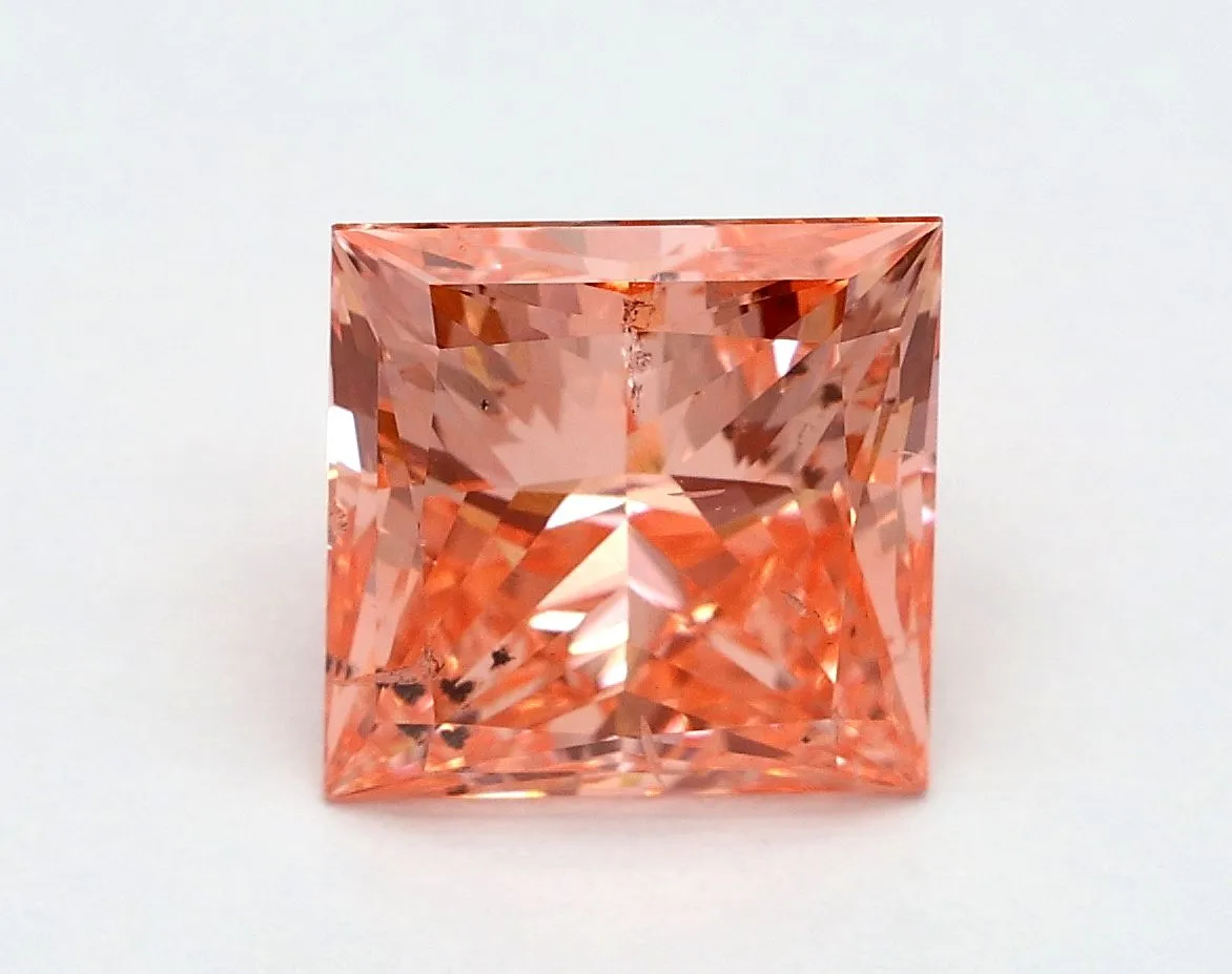 2.01ct PRINCESS Fancy Vivid Pink SI2 Coloured Lab diamond