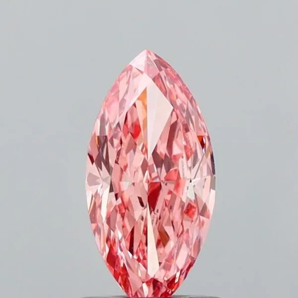 1ct MARQUISE Fancy Vivid Pink VS1 Coloured Lab diamond