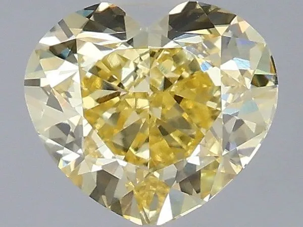 1.57ct HEART Fancy Intense Yellow VVS2 Coloured Lab diamond