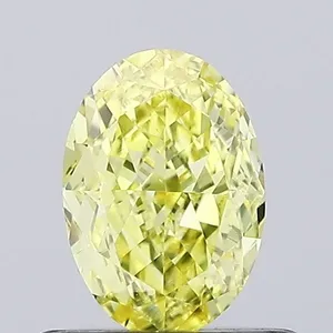 0.53ct OVAL Fancy Vivid Yellow VVS2 Coloured Lab diamond