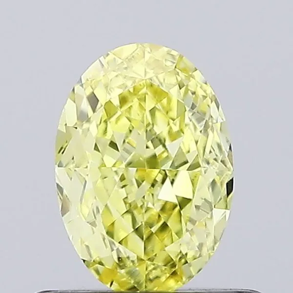0.53ct OVAL Fancy Vivid Yellow VVS2 Coloured Lab diamond
