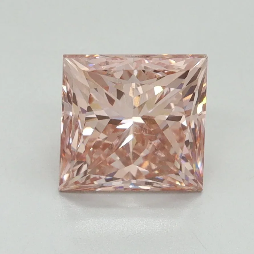 2.10ct PRINCESS Fancy Vivid Pink VS2 Coloured Lab diamond