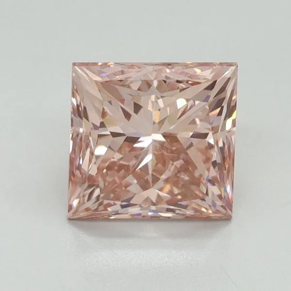 2.1ct PRINCESS Fancy Vivid Pink VS2 Coloured Lab diamond