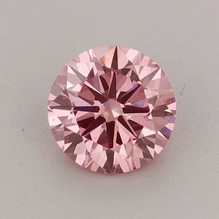 0.67ct ROUND Fancy Vivid Pink VS1 Coloured Lab diamond