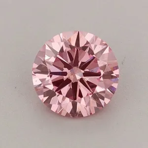 0.67ct ROUND Fancy Vivid Pink VS1 Coloured Lab diamond