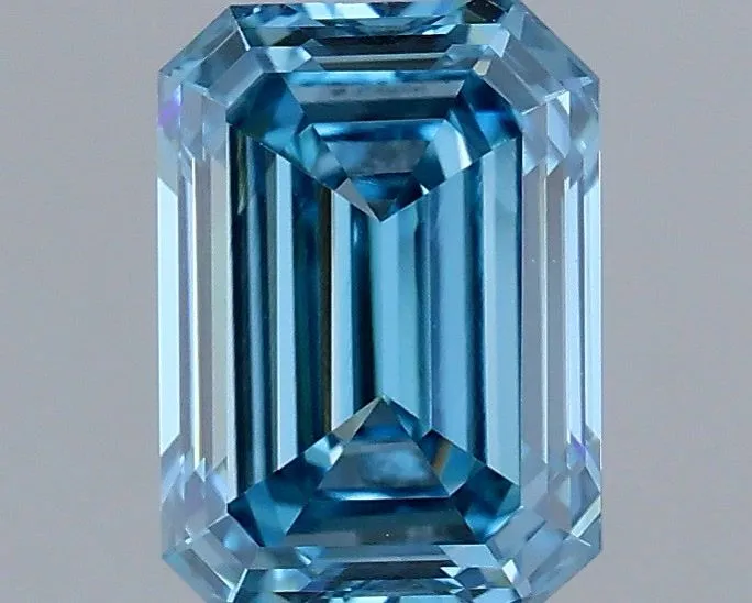1.24ct EMERALD Fancy Vivid Blue VVS2 Coloured Lab diamond