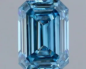 1.24ct EMERALD Fancy Vivid Blue VVS2 Coloured Lab diamond