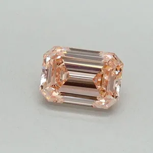 0.37ct EMERALD Fancy Intense Pink VS1 Coloured Lab diamond