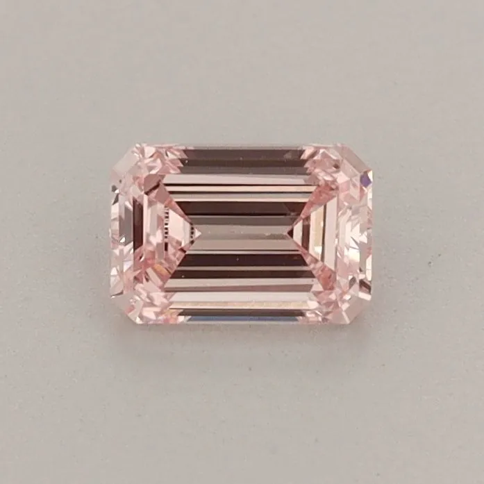 0.46ct EMERALD Fancy Intense Pink VS1 Coloured Lab diamond