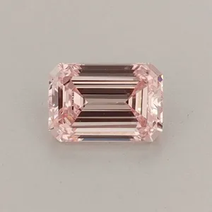 0.46ct EMERALD Fancy Intense Pink VS1 Coloured Lab diamond