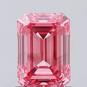 1.02ct EMERALD Fancy Vivid Pink VS2 Coloured Lab diamond