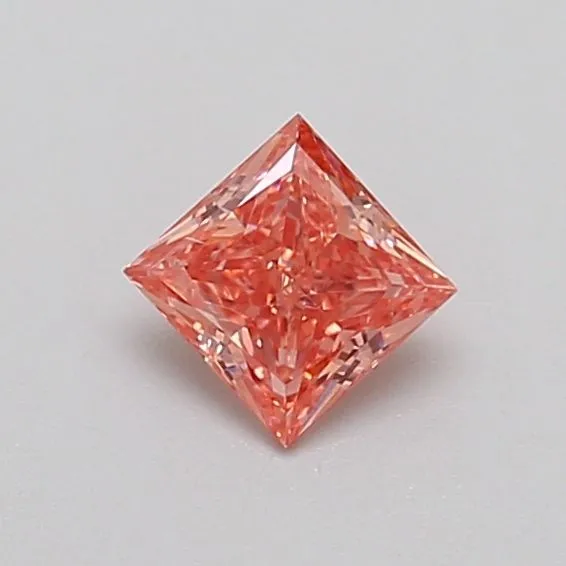 0.32ct PRINCESS Fancy Vivid Pink VS2 Coloured Lab diamond