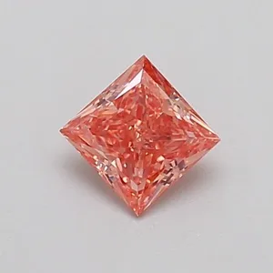 0.32ct PRINCESS Fancy Vivid Pink VS2 Coloured Lab diamond