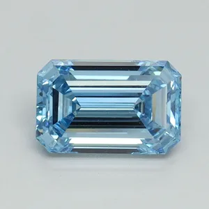 1.01ct EMERALD Fancy Intense Blue VVS2 Coloured Lab diamond