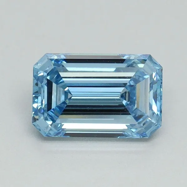 1.01ct EMERALD Fancy Intense Blue VVS2 Coloured Lab diamond