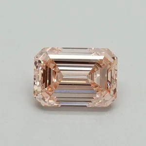 0.51ct EMERALD Fancy Intense Pink VS1 Coloured Lab diamond