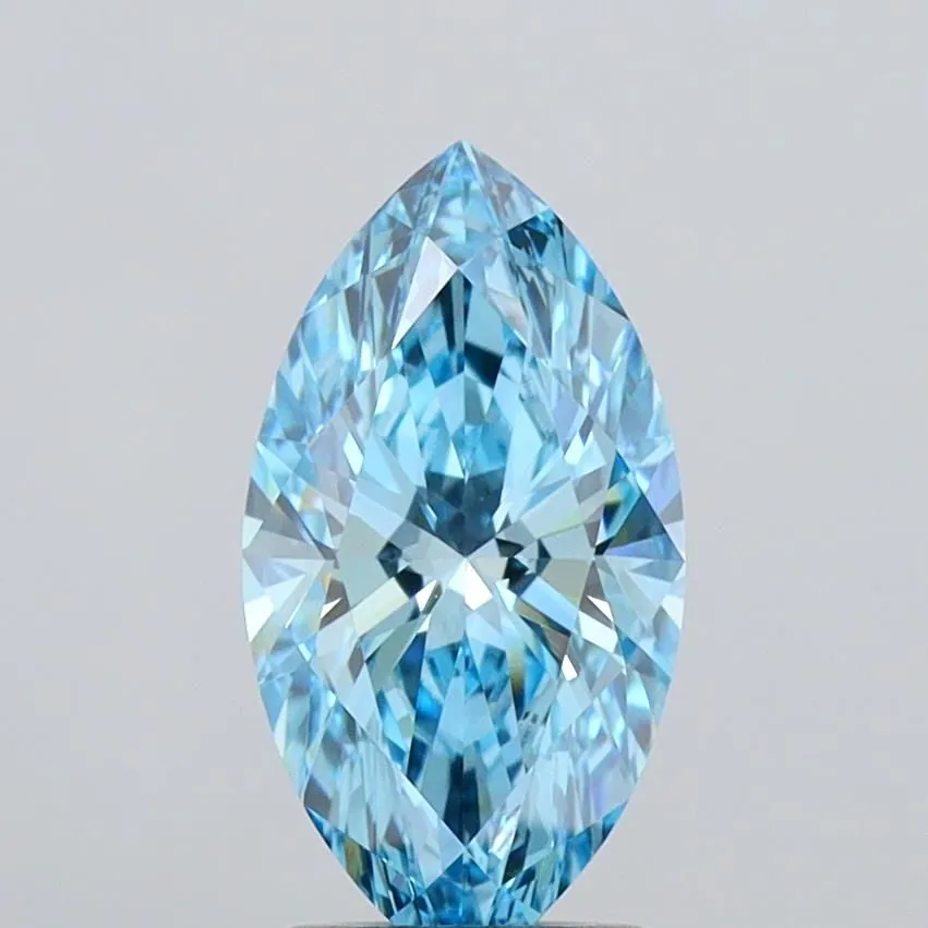 1.73ct MARQUISE Fancy Vivid Blue VVS2 Coloured Lab diamond