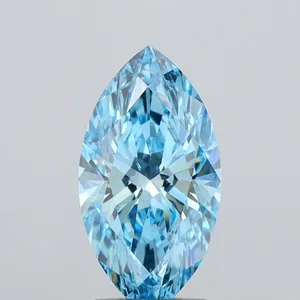1.73ct MARQUISE Fancy Vivid Blue VVS2 Coloured Lab diamond